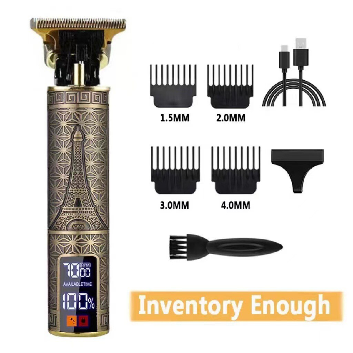 LCD Professional Hair Clippers Beard Trimmer Men Hair Cutting Cordless Barber Shaving Machine