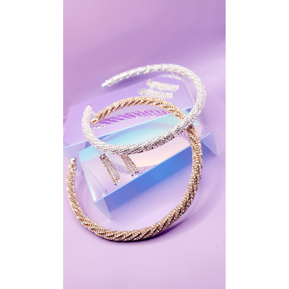 Glitz Rope Crystal Duo Choker & Earrings