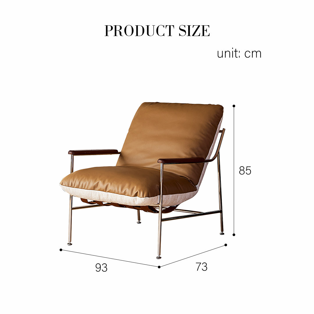 Prasad Lounge Chair Armchair With Ottoman, Real Leather