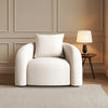 Sadiq Armchair With Cushion, White Boucle