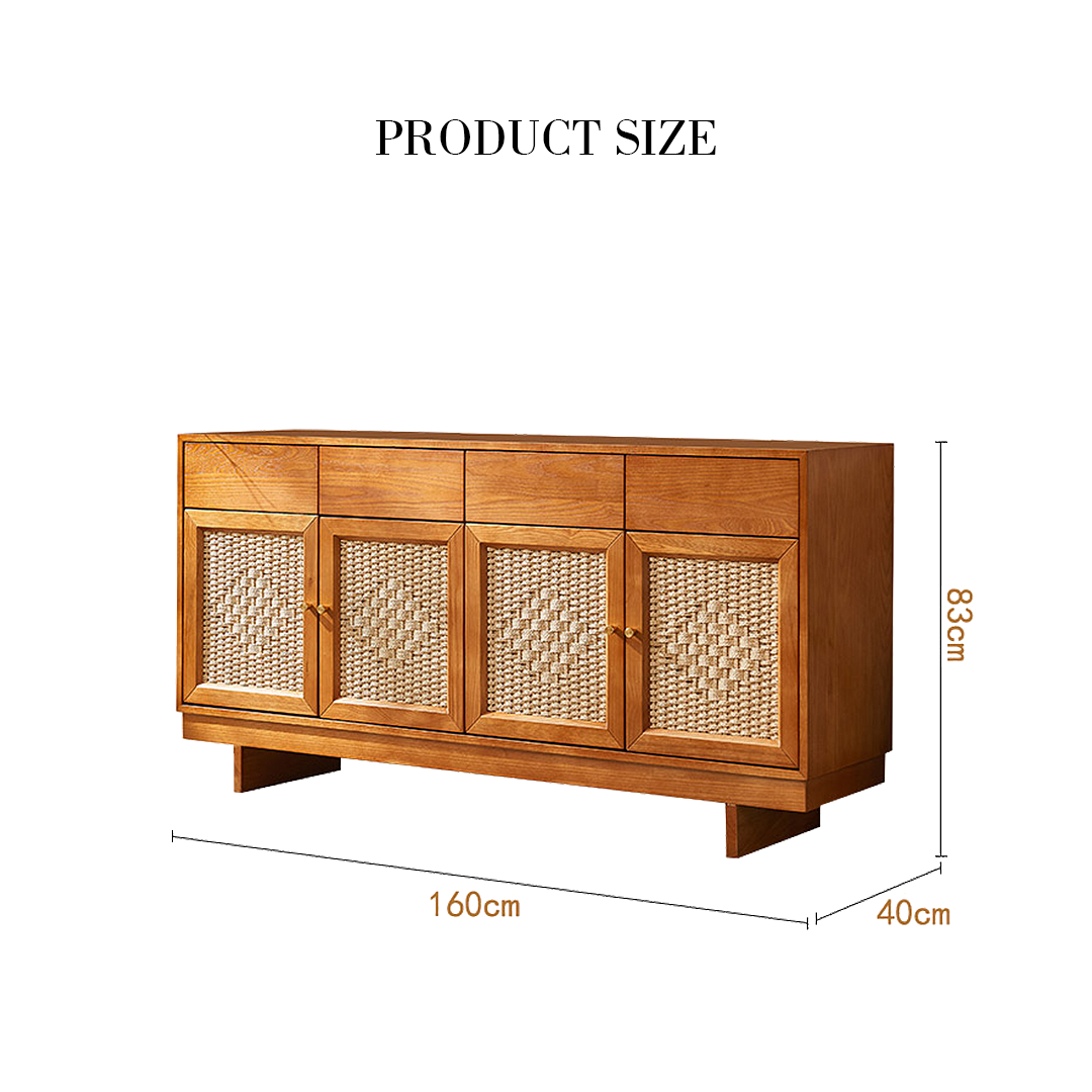 Hadza Narrow Sideboard, Solid Wood