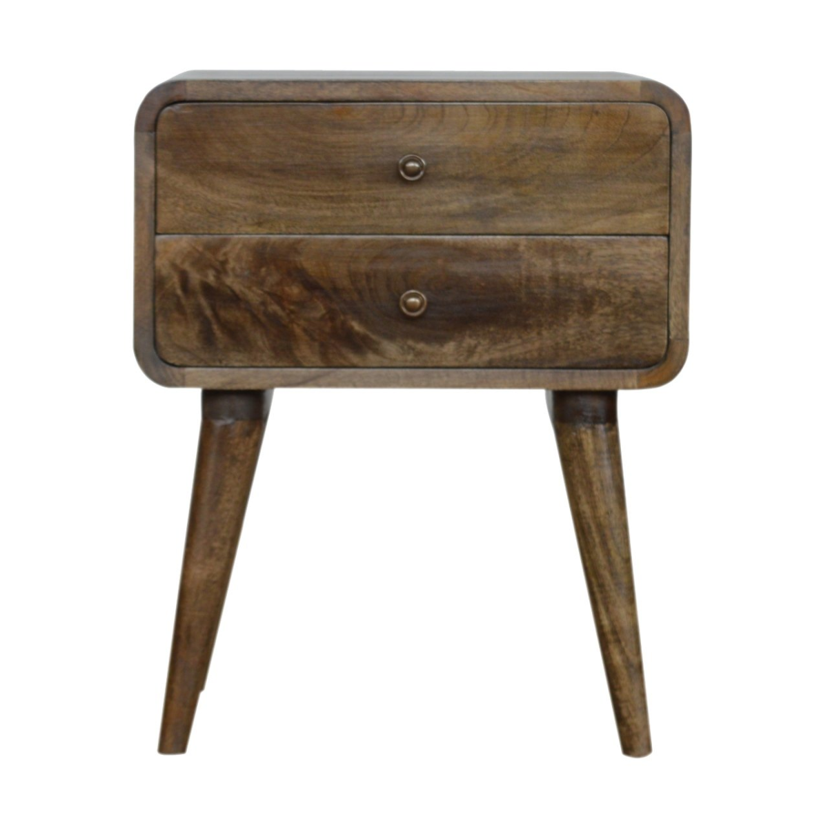 Artisan Furniture Solid Wood Curved Classic Grey Washed Bedside