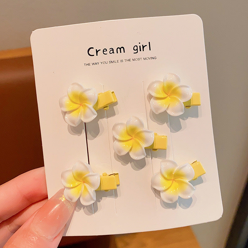 Flower Hair Clips for Women - Sweet Plumeria Barrettes & Hair Accessories