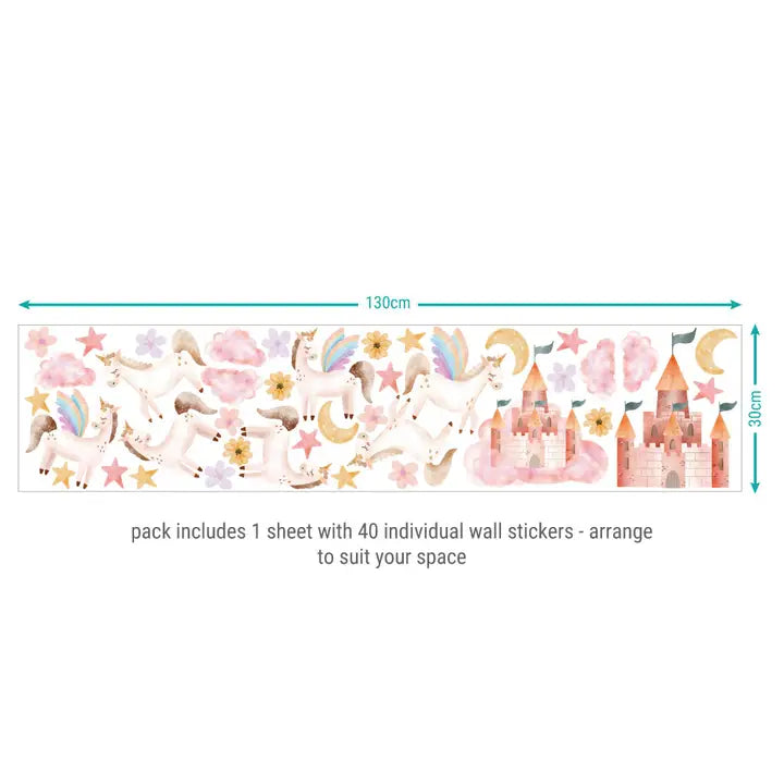 Unicorns and Castles Wall Sticker Pack