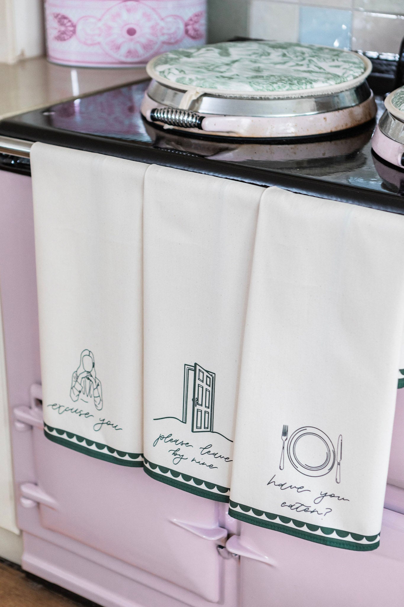 Please Leave By Nine Tea Towel