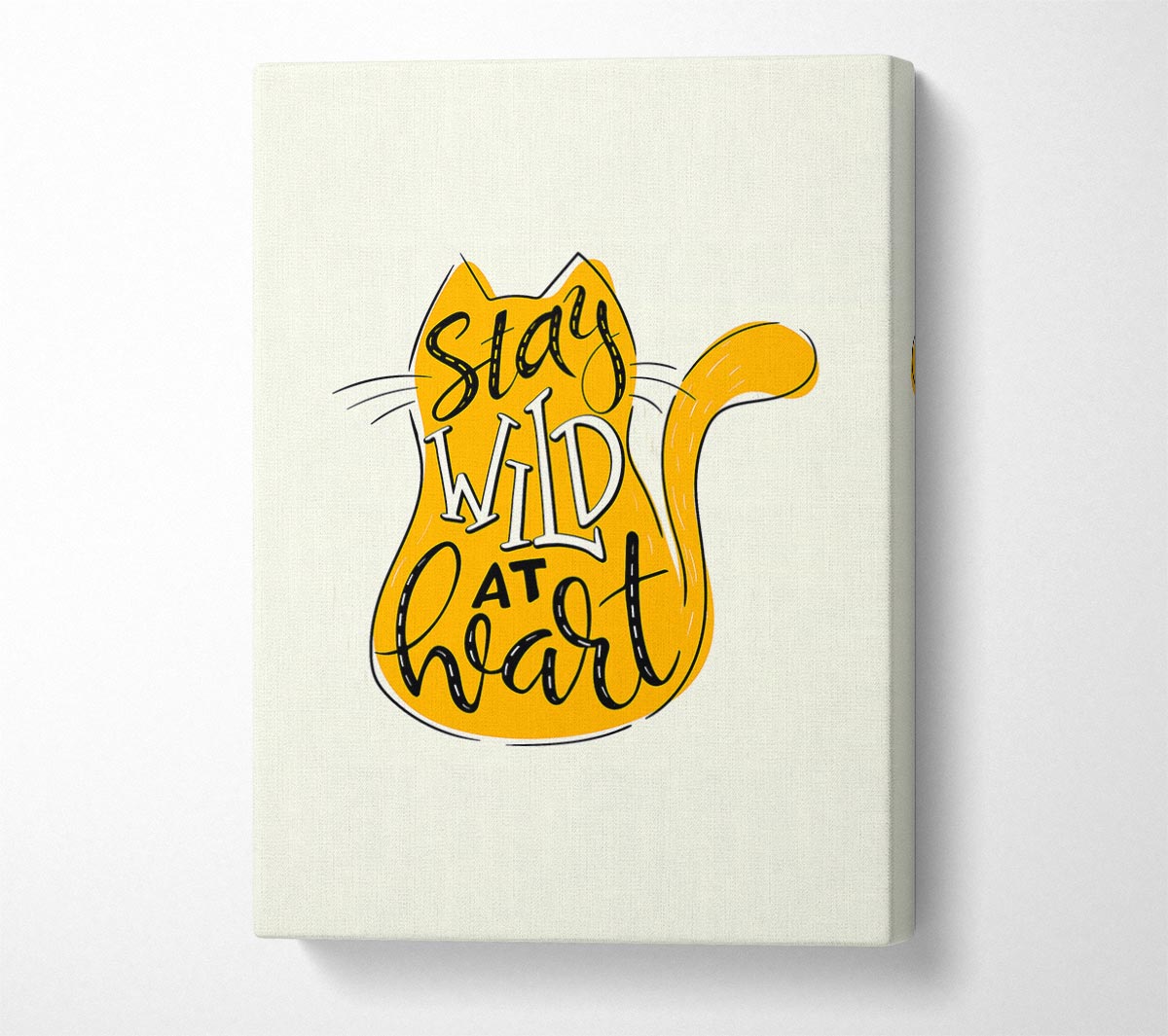 Stay Wild At Heart Cat Canvas Wall Art
