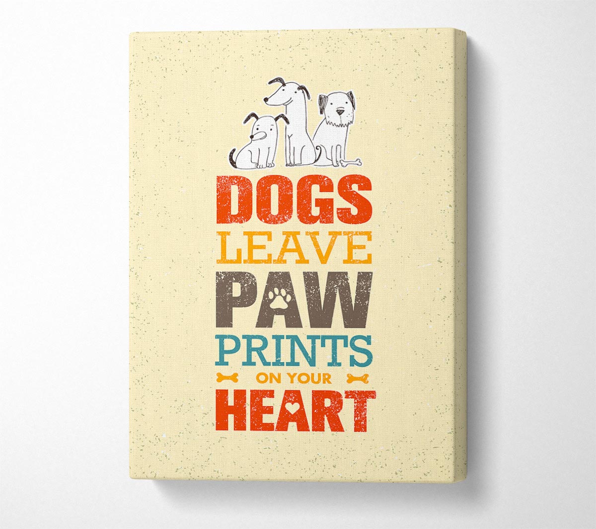 Dogs Leave Paw Prints Canvas Wall Art