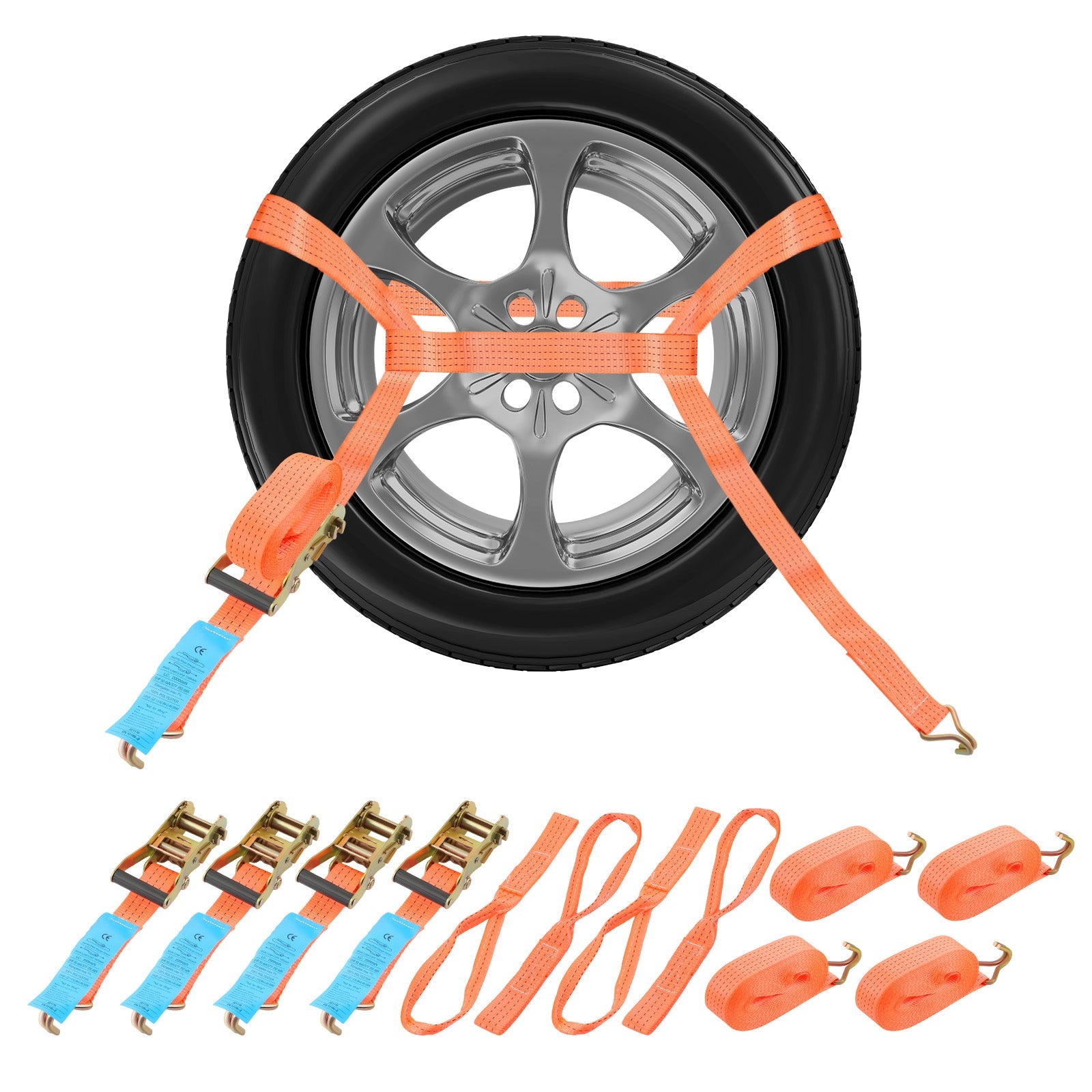 4X Heavy Duty Ratchet Ties Down Straps 38mm 2.9Meter Lashing Cargo Luggage 2Ton