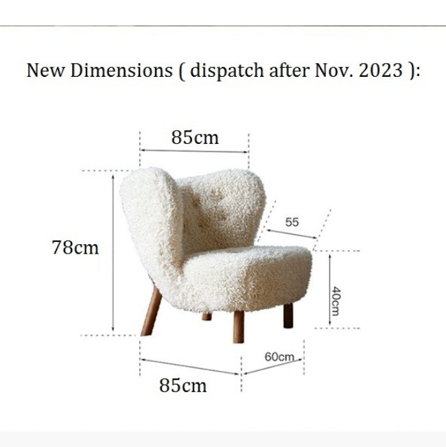 Fitz Lounge Chair, Long Hair, White