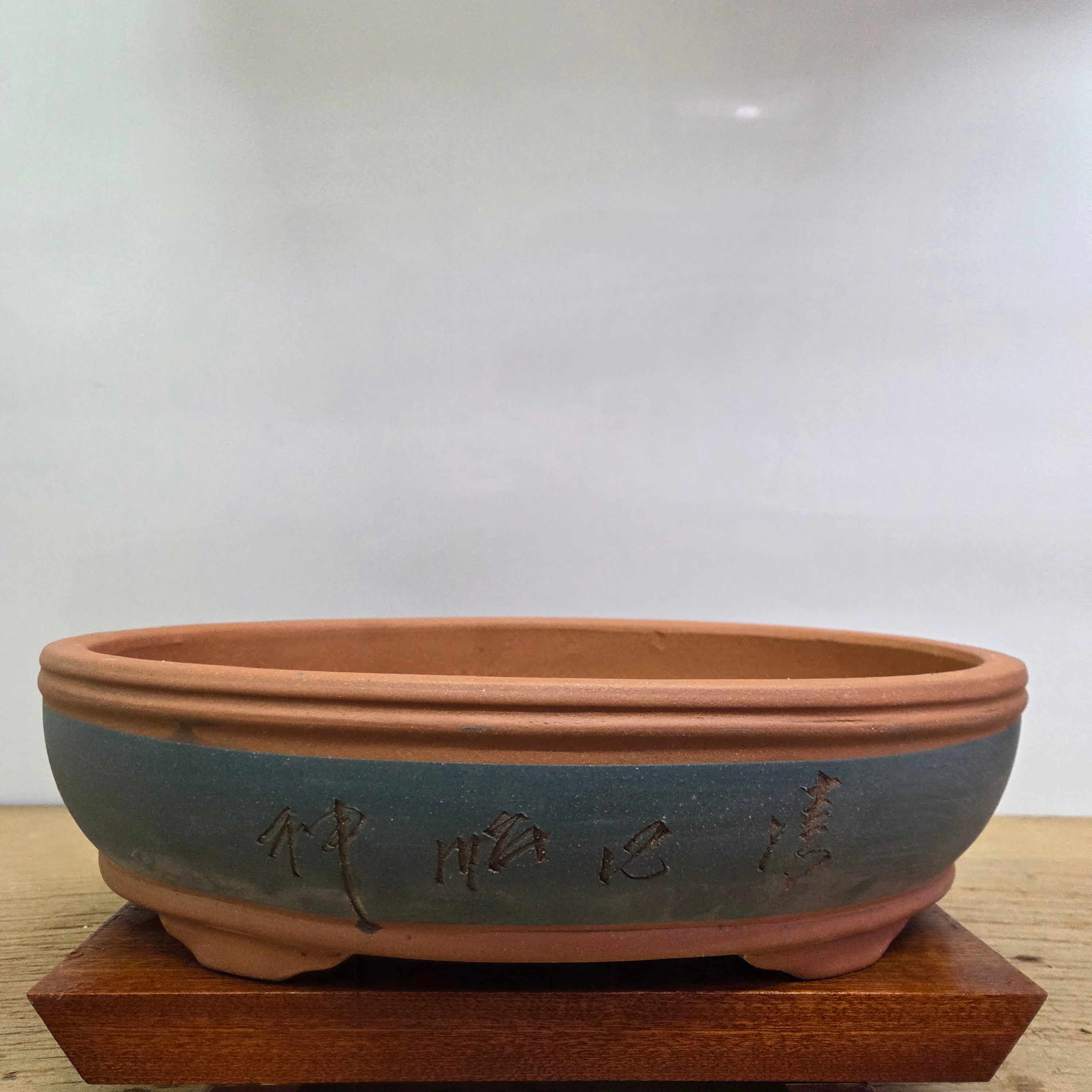 34cm Premium Unglazed Bonsai Pot | Oval | 34cm x 26cm x 8cm | Painted