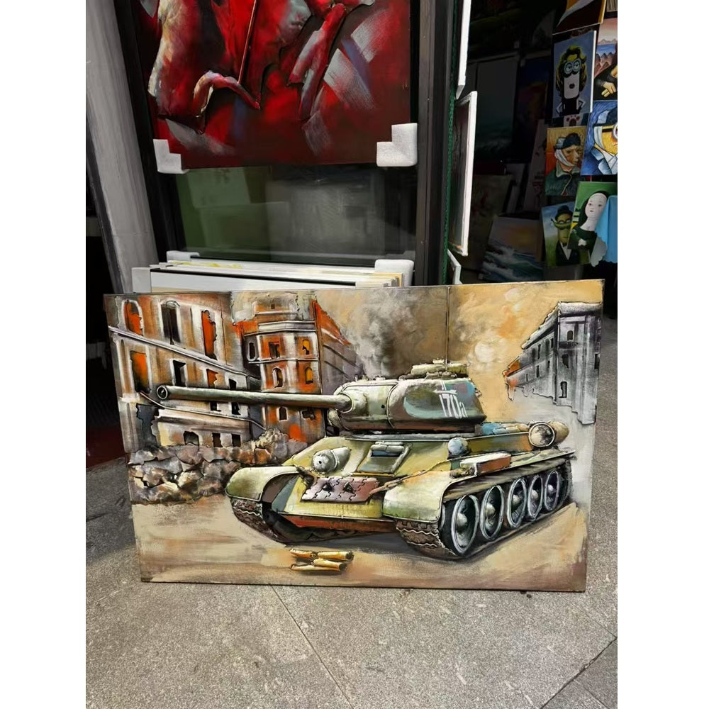 Handcrafted T-34-85 Tank 3D Metal Wall Art for Home & Office Decor