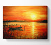Row Boat On The Sunset Waters Canvas Wall Art