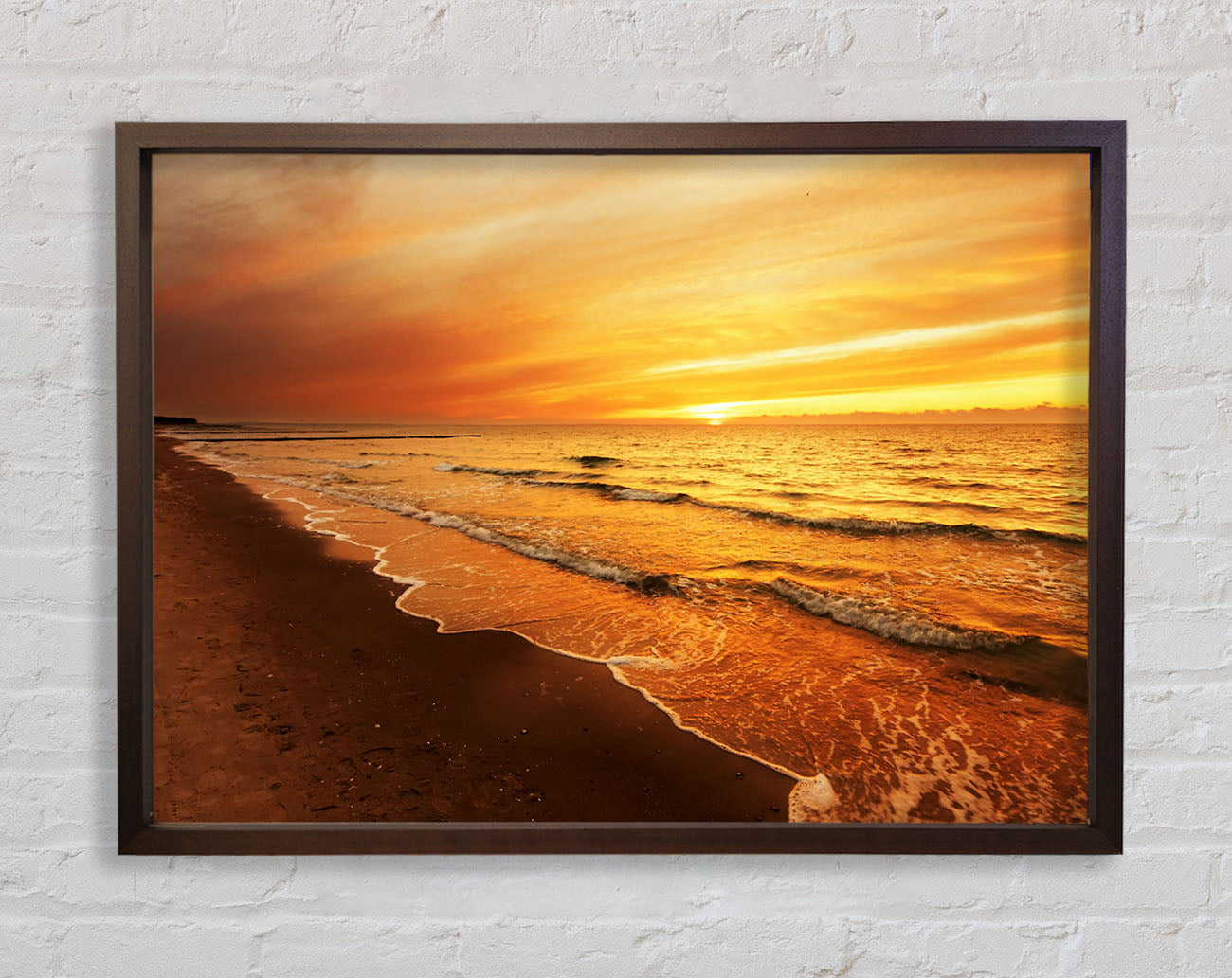 Caramel Ocean Shores Framed Wall Art