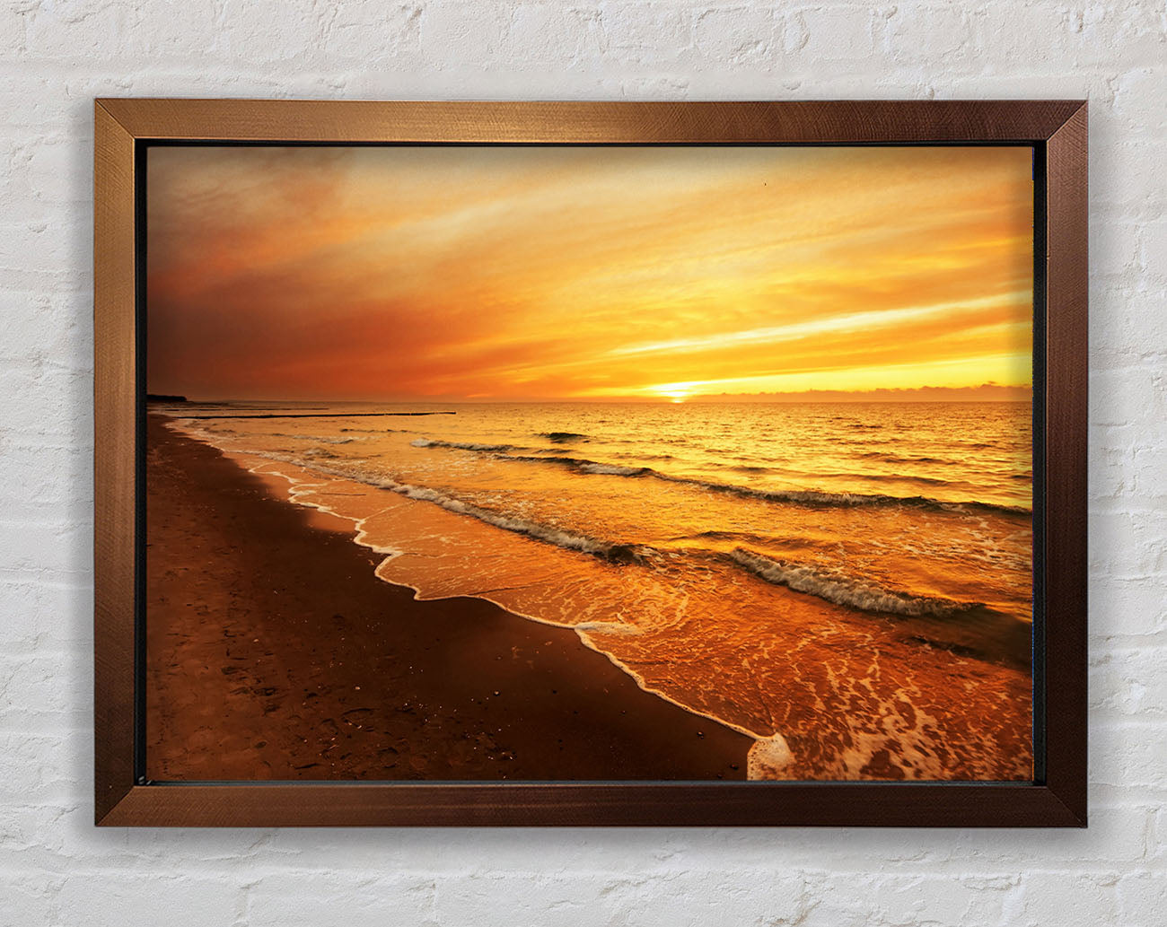 Caramel Ocean Shores Framed Wall Art