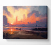 Sunset Ocean City Canvas Wall Art