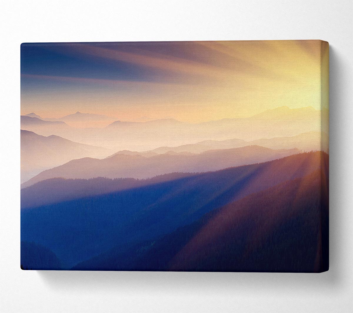 Misty Sunrise Mountains Canvas Wall Art