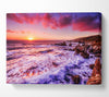 Pink Ocean Waves Canvas Wall Art