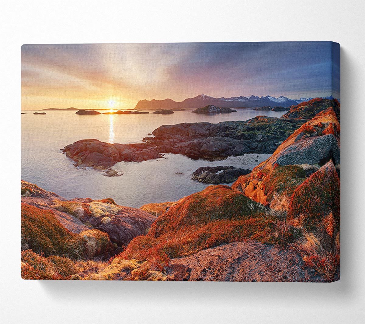 Mountain Sun Sparkle Canvas Wall Art