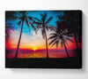 As The Sun Goes Down Between The Palm Trees Canvas Wall Art