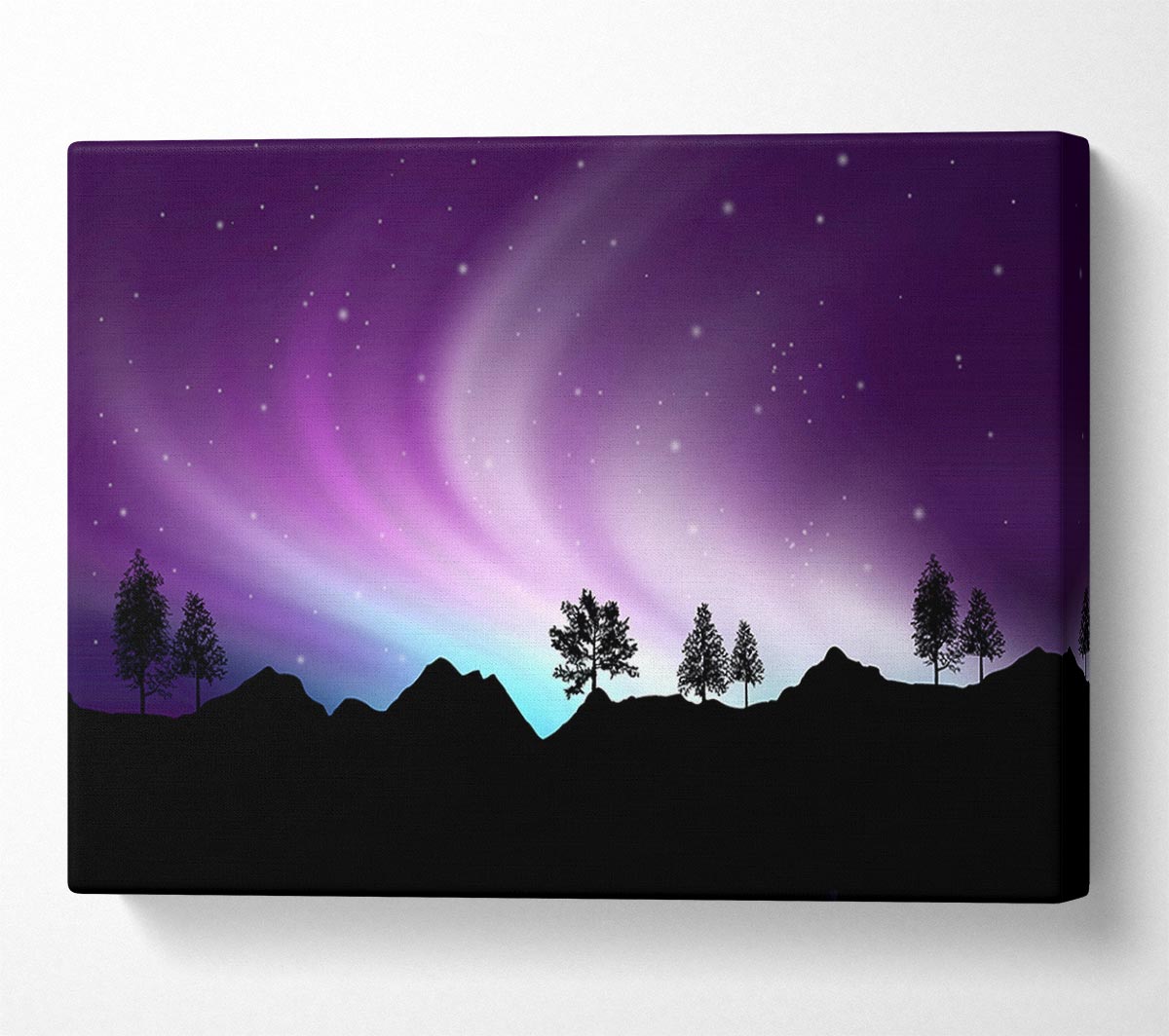 Northern Light Treeline Canvas Wall Art