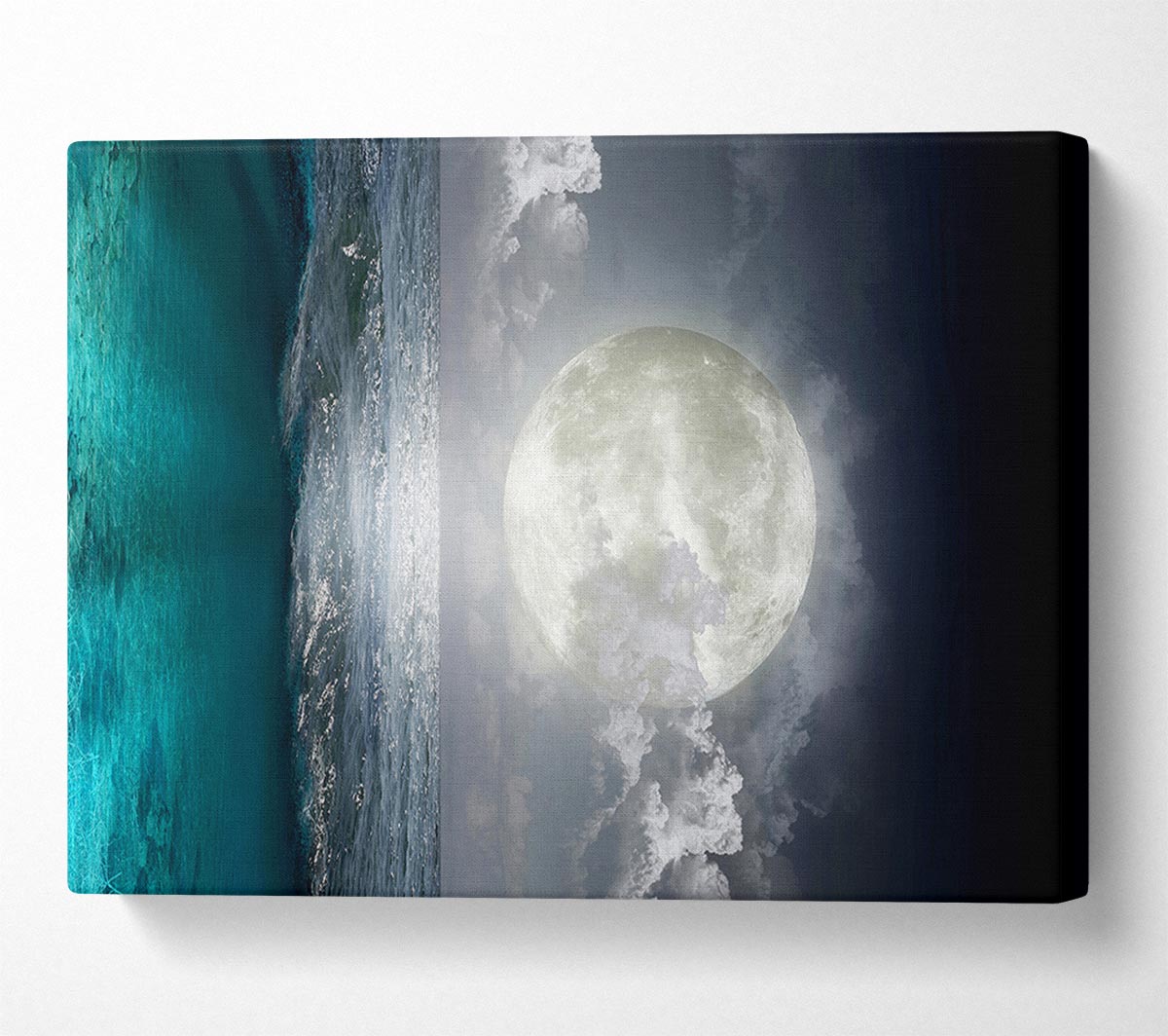 Perfect Moon Ocean Canvas Wall Art