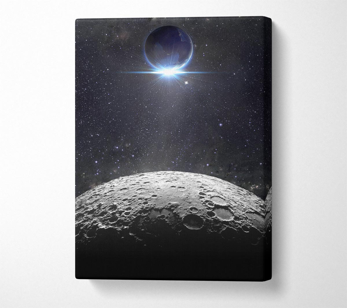The Earth And The Moon Canvas Wall Art