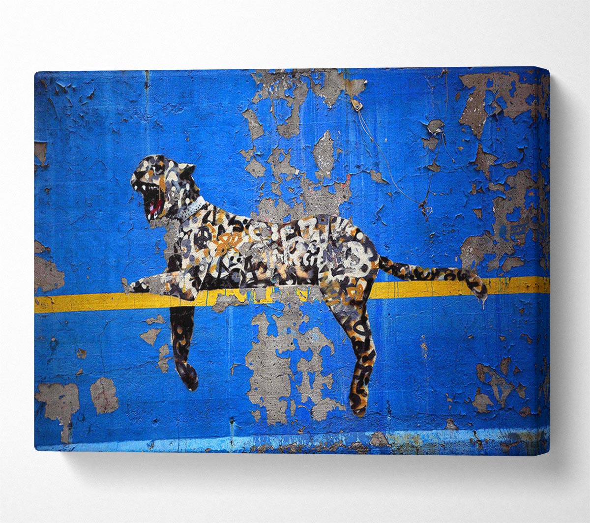 Blue Leopard Canvas Wall Art