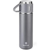 Vacuum Insulated Flask 500ml/16.9oz Stainless Steel Thermo Bottle with Cup for Coffee Water Hot and Cold Drink Flasks.(Gray,Single)