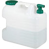 Relaxdays Water Canister with Tap, 20 litres, Camping Container, BPA-Free Plastic, Wide Opening, Handle, White/Green