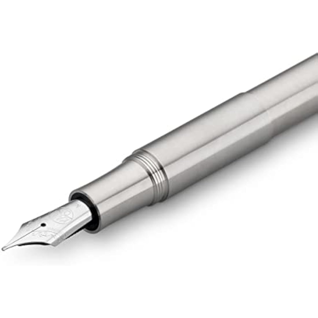 Kaweco SUPRA Fountain Pen Stainless Steel I Exclusive Fountain Pen for Ink Cartridges Including Retro Metal Box I Fountain Pen 16.5 cm I Nib: B (Broad)
