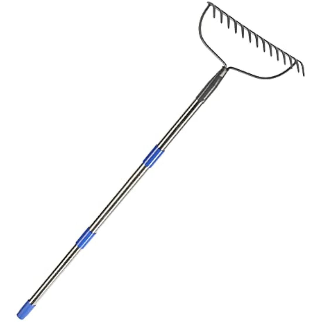 MIYA Garden Rakes for Soil with Long 182CM Handle,Heavy Duty 14 Tines Rake,Gardening Steel Tools&Equipment