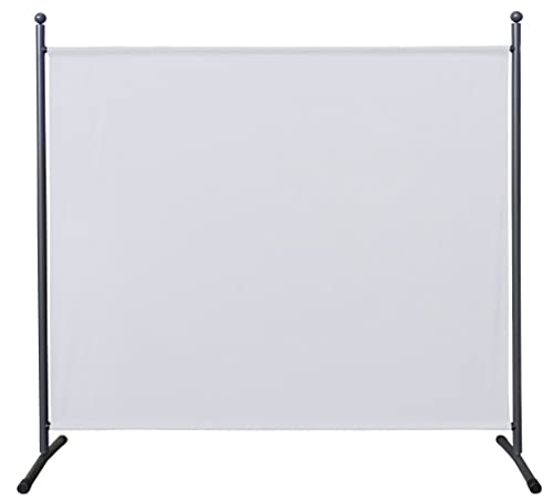 QUICK STAR Paravent 180 x 178 cm Fabric Room Devider Garden Partition Wall Balcony Privacy Screen White