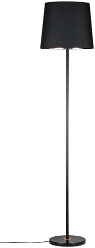 Paulmann 79612 Neordic Enja Floor luminaire max. 1x20W Floor lamp for E27 Lamps Floor luminaire with Fabric Shade Black/Copper 230V Without lamp