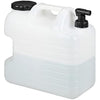 Relaxdays Water Canister with Tap, 20 litres, Camping Container, BPA-Free Plastic, Wide Opening, Handle, White/Black, 38x22x39 cm