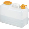 Relaxdays Water Canister with Tap, 15 litres, Camping Container, BPA-Free Plastic, Wide Opening, Handle, White/Orange, 39x22x38 cm