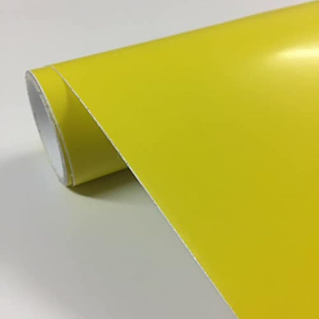 vgoltd Furniture Stickers Gloss Self Adhesive Vinyl Wrap Sticky Contact Paper Roll for Kitchen Countertop Cupboard Cabinets Wardrobe & Tabletops (Lemon Yellow, 30W x 200L cm)