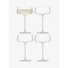 LSA International Metropolitan Champagne Saucer 300ml Clear | Set of 4 | Dishwasher Safe | MW06