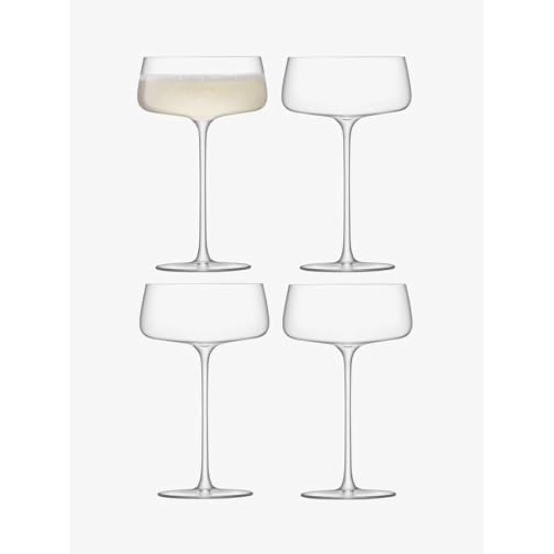 LSA International Metropolitan Champagne Saucer 300ml Clear | Set of 4 | Dishwasher Safe | MW06