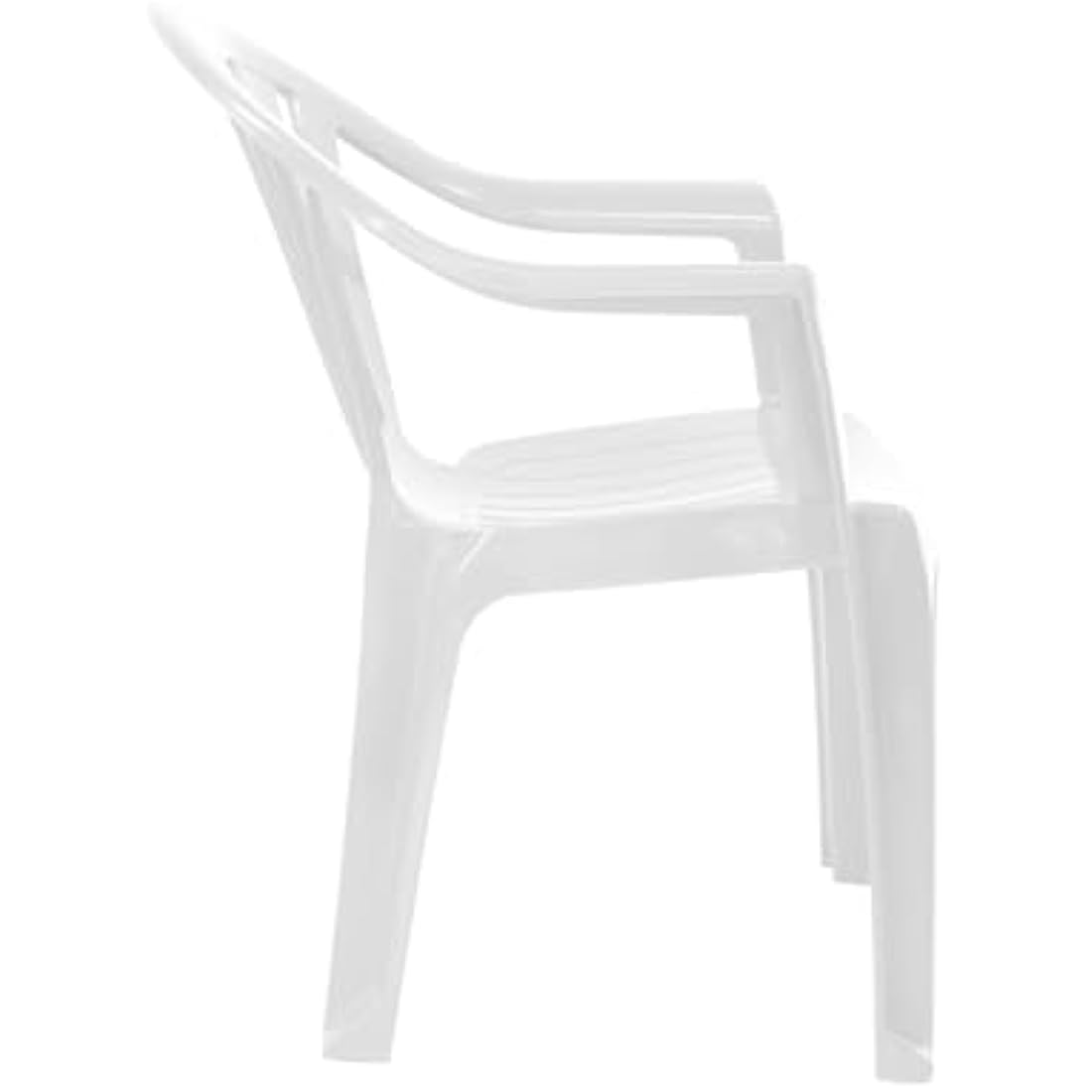CrazyGadget® Plastic Garden Low Back Chair Stackable Patio Outdoor Party Seat Chairs Picnic White