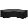 SanGlory Garden V-Shape Furniture Cover Waterproof 420D Oxford Fabric Outdoor Rattan Corner Sofa Cover L-Shaped Rattan Corner Sofa Covers 254x254x85/80cm