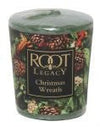 Root Candles Votive Holiday Christmas Wreath Candle, Wax, Dark Olive, Pack of 6