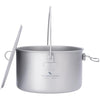 iBasingo 1.95L Camping Titanium Pot Cookware Hanging Stockpot Outdoor Small Bowl Cup Lightweight Hiking Picnic Portable Campfire Cooking Kit Travel 1 Person Kitchenware Tableware Mess Kit Ti2044C