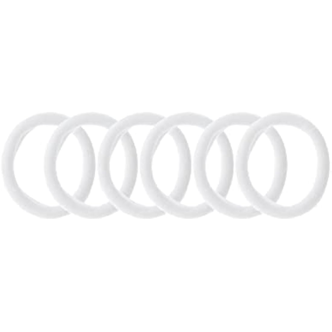 Set of 6 Large White Soft Jersey Endless Hair Elastics Bobbles Bands