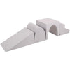 KiddyMoon Foam Playground Set - Wedge L/Hill/Tunnel/Steps PPZ-244, Light Grey,Multi-Size