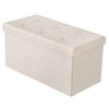 BRIAN & DANY Faux Leather Ottoman Storage Box, Toy Storage and Ottoman Bench with Cover - 76 x 38 x 38 cm (Cream)
