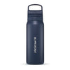 LifeStraw Go Series — Insulated Stainless Steel Water Filter Bottle for Travel and Everyday Use Removes Bacteria, Parasites and Microplastics, Improves Taste, 24oz Aegean Sea