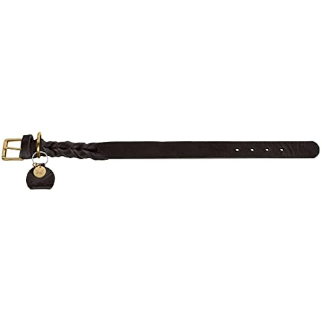 HUNTER Sansibar Solid Dog Collar Leather Heavy Duty Grippy Braided 45 (S-M) Black