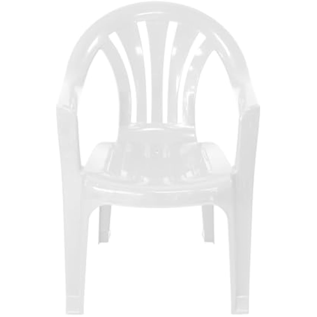 CrazyGadget® Plastic Garden Low Back Chair Stackable Patio Outdoor Party Seat Chairs Picnic White