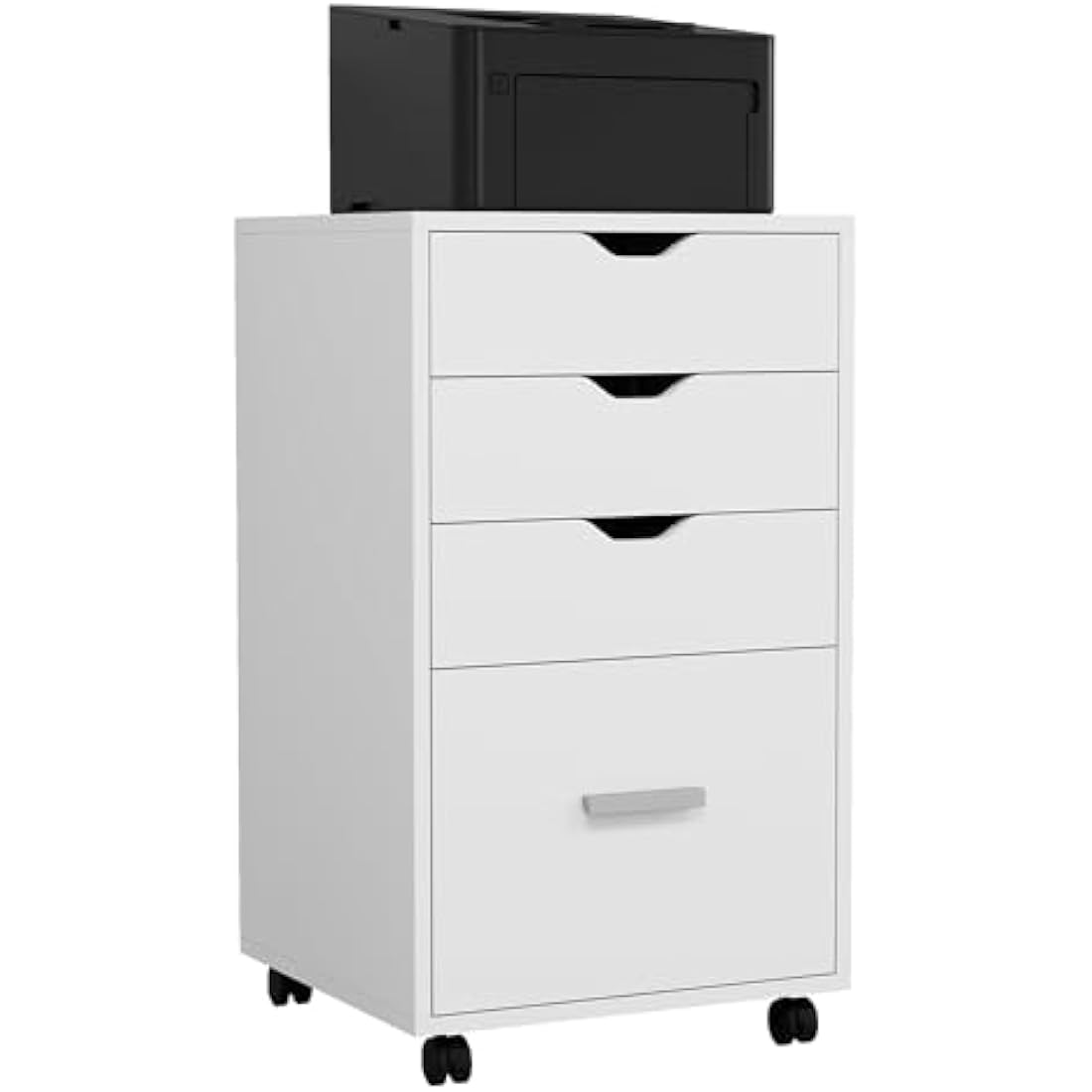 YITAHOME Mobile File Cabinet, 4-Drawer Filing Cabinet for Home & Office, Storage Cabinet With Drawers, 4 Wheels, Rolling Under Desk (White)