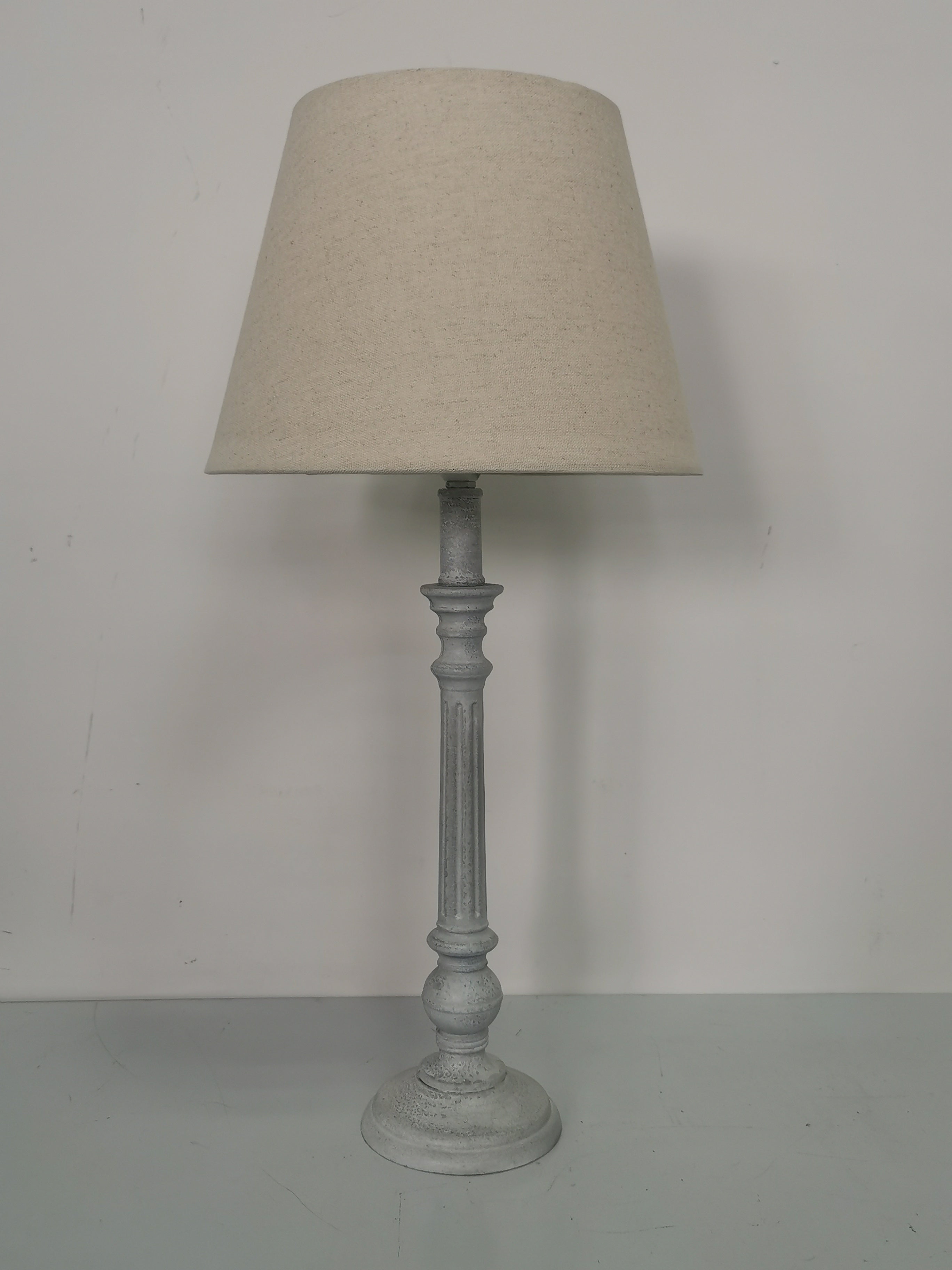 Lamp and Shade - L12 x W12 x H54 cm - Cream